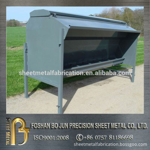 custom steel food and water feeders for farm animal sheet metal poultry feeder fabrication